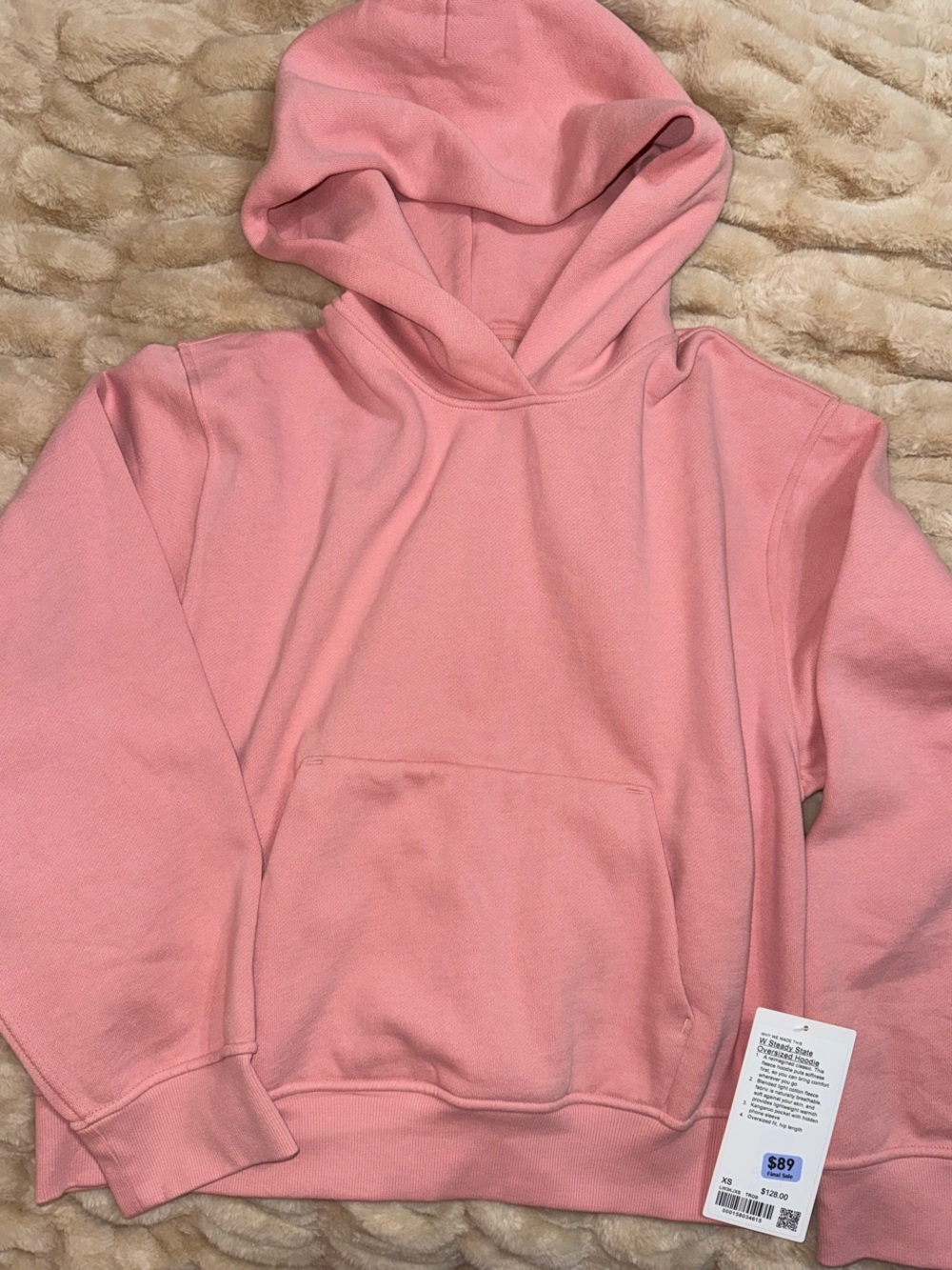lululemon athletica Steady State Pink Hooded Pullover Sweatshirt - Women's